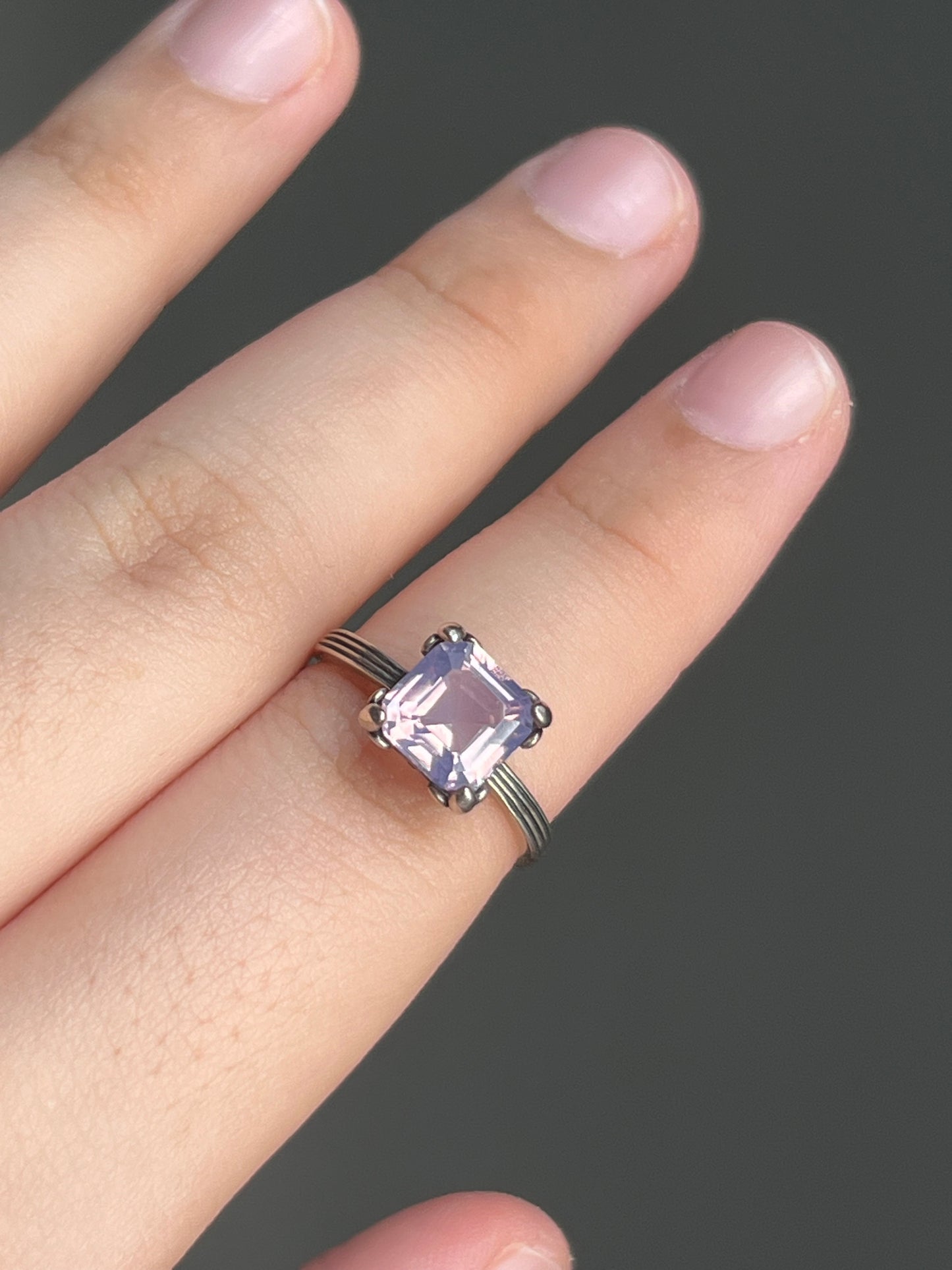 High Quality Lavender Moon Quartz Ring