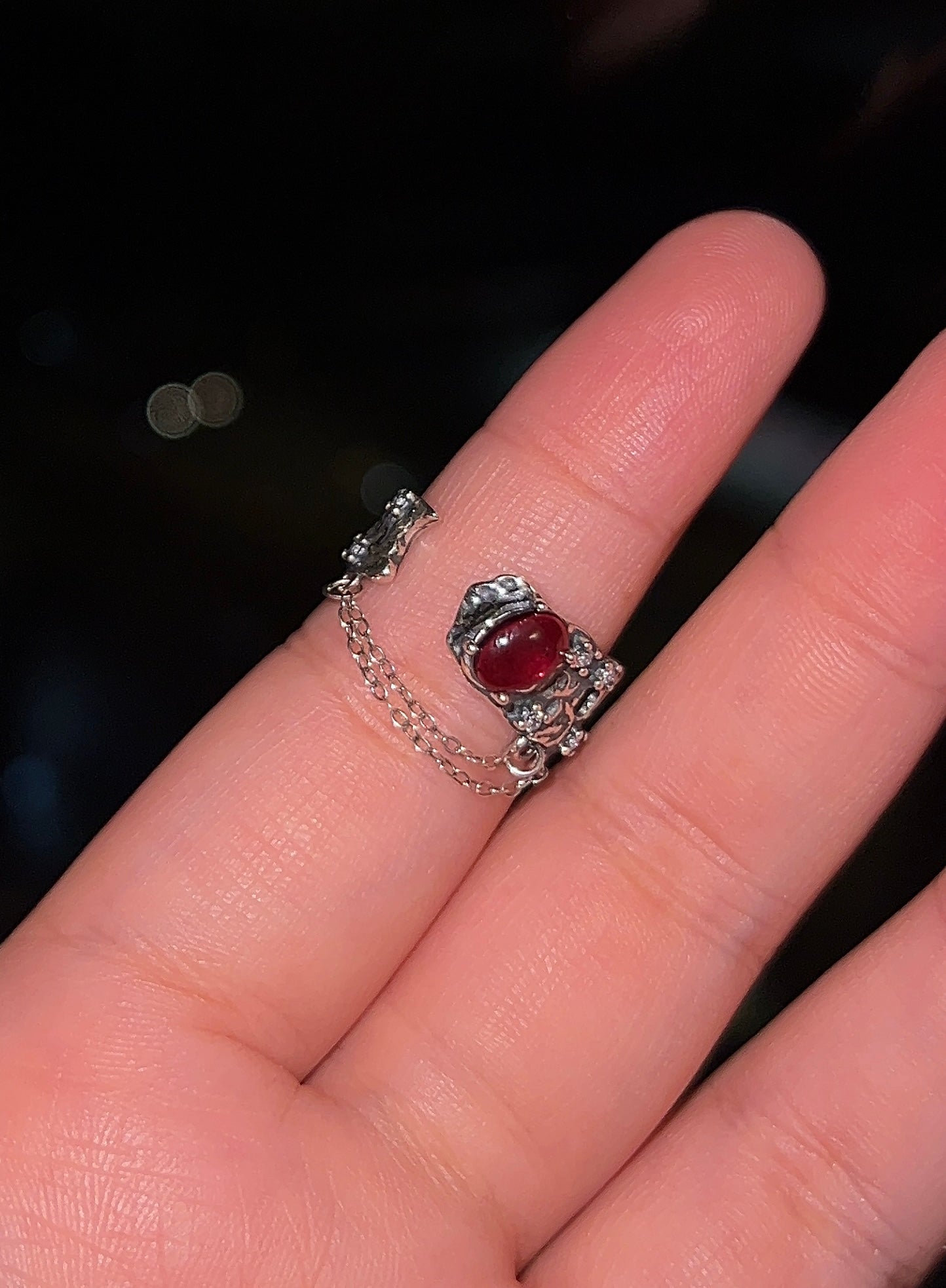 Garnet Mini Chain Ring
