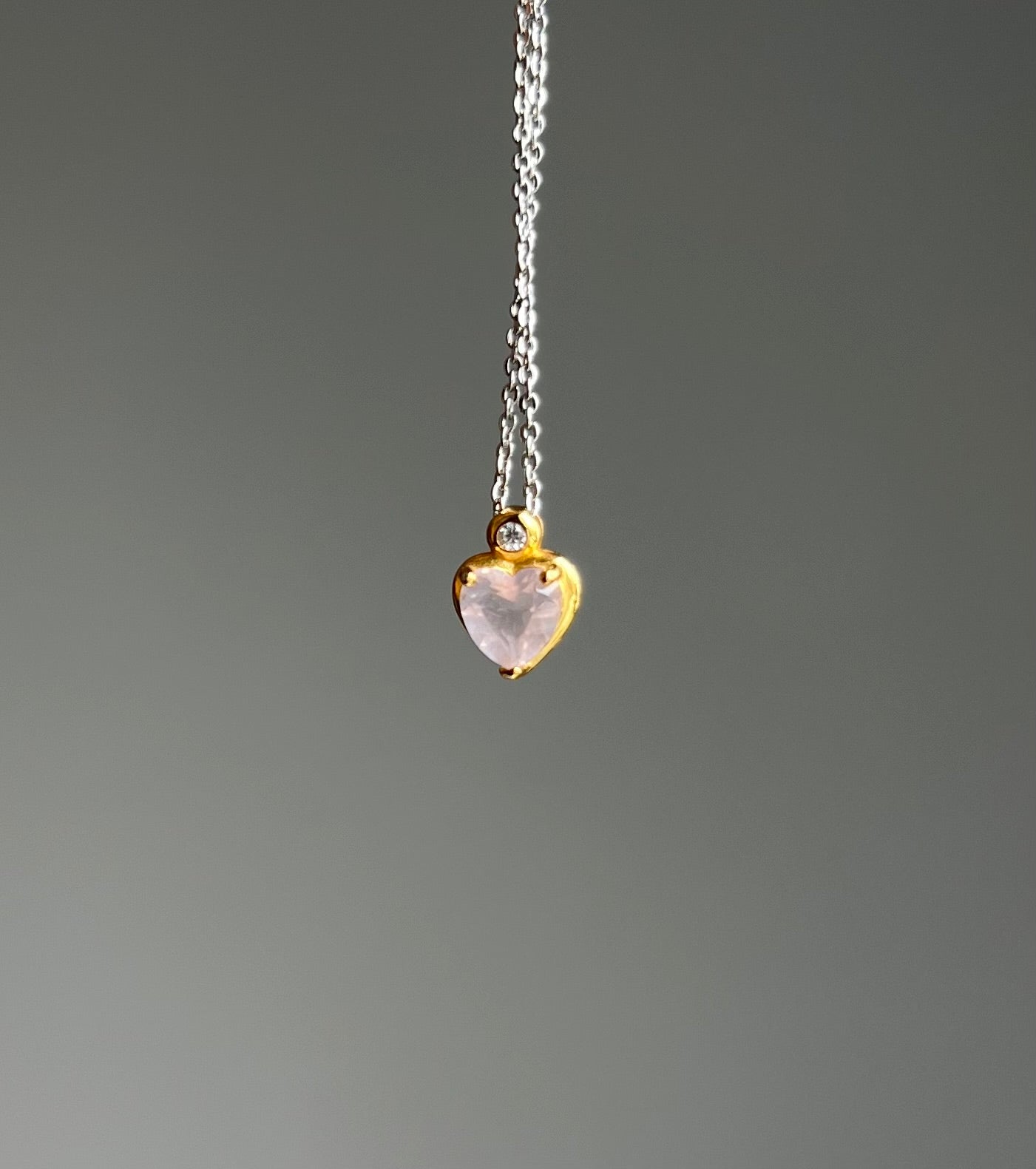 Rose Quartz Faceted Heart Pendant