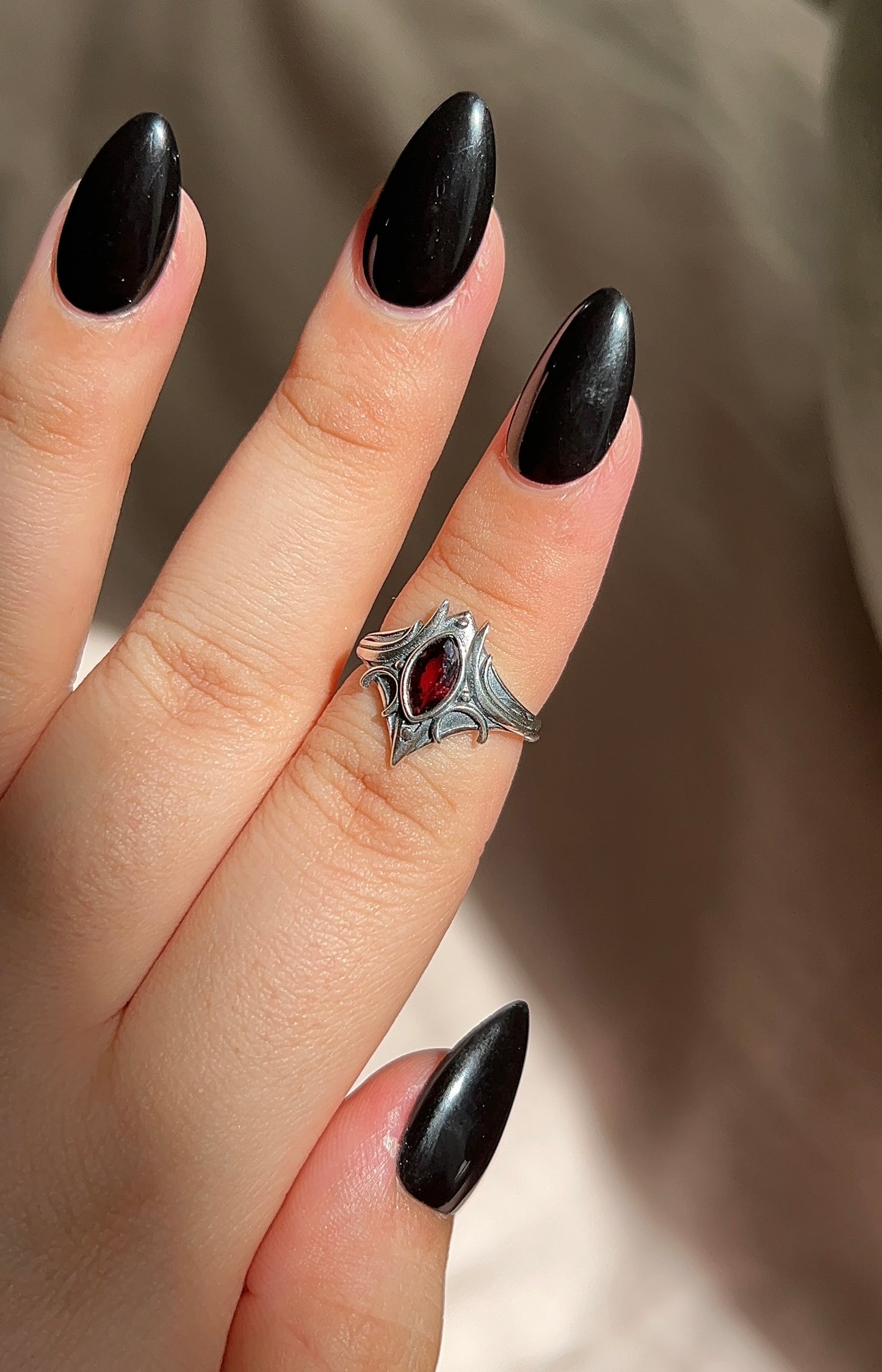 Marquise Cut Garnet Ring