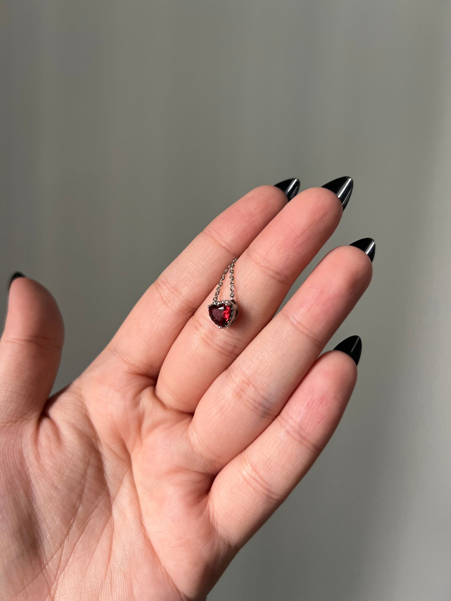 Faceted Heart Garnet Pendant