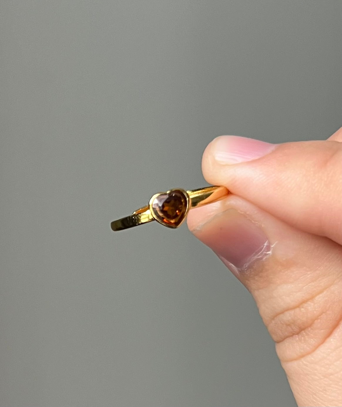 Yellow Tourmaline Heart Ring ( RARE )