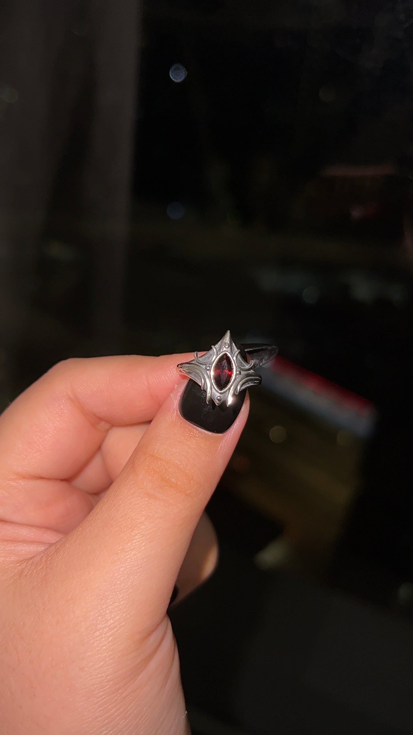 Marquise Cut Garnet Ring