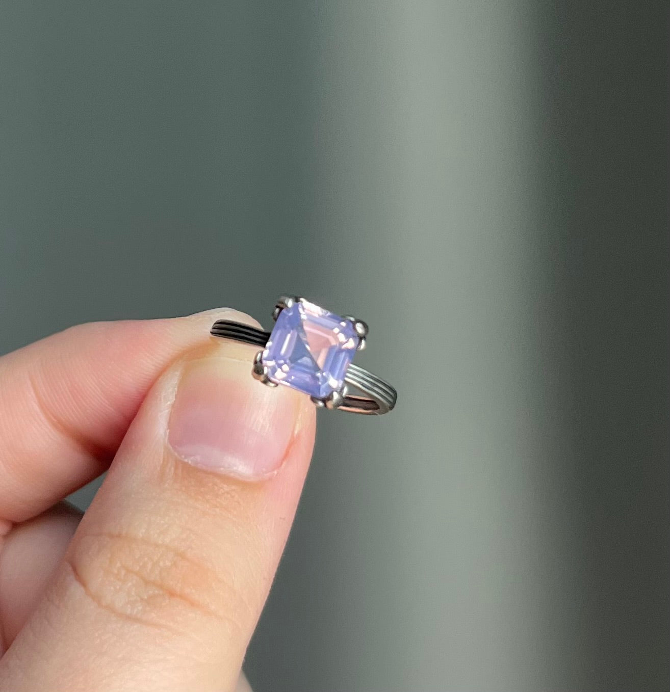 High Quality Lavender Moon Quartz Ring