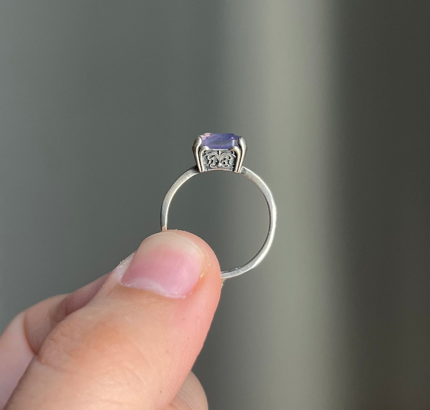 High Quality Lavender Moon Quartz Ring