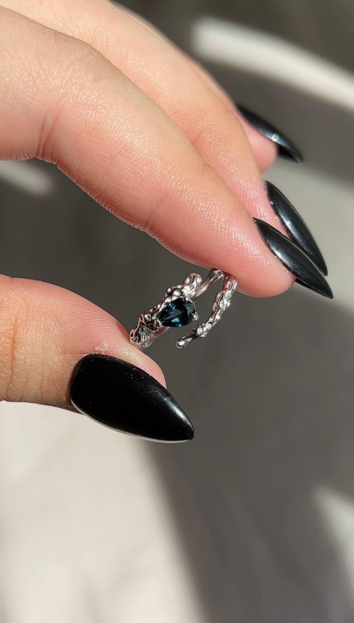 Pear Cut London Blue Topaz Ring