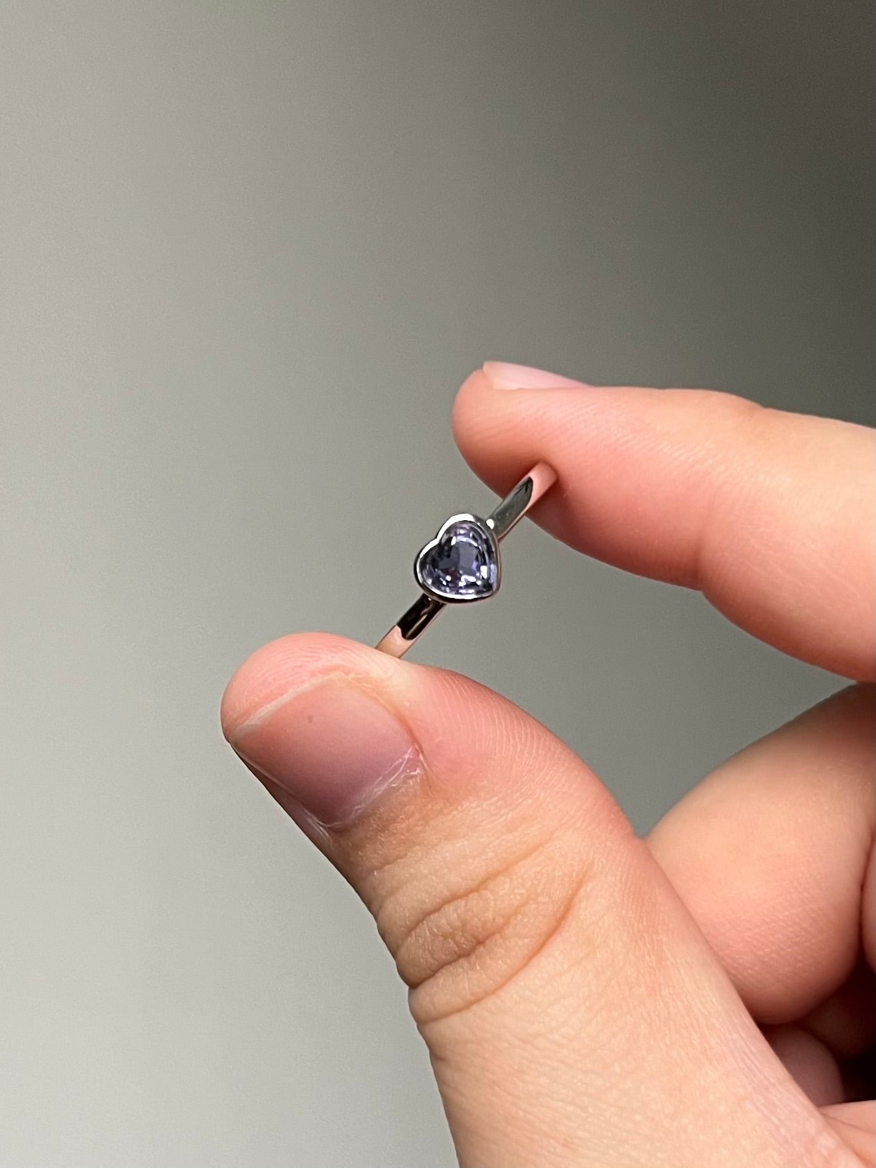 Blue Iolite Heart Ring