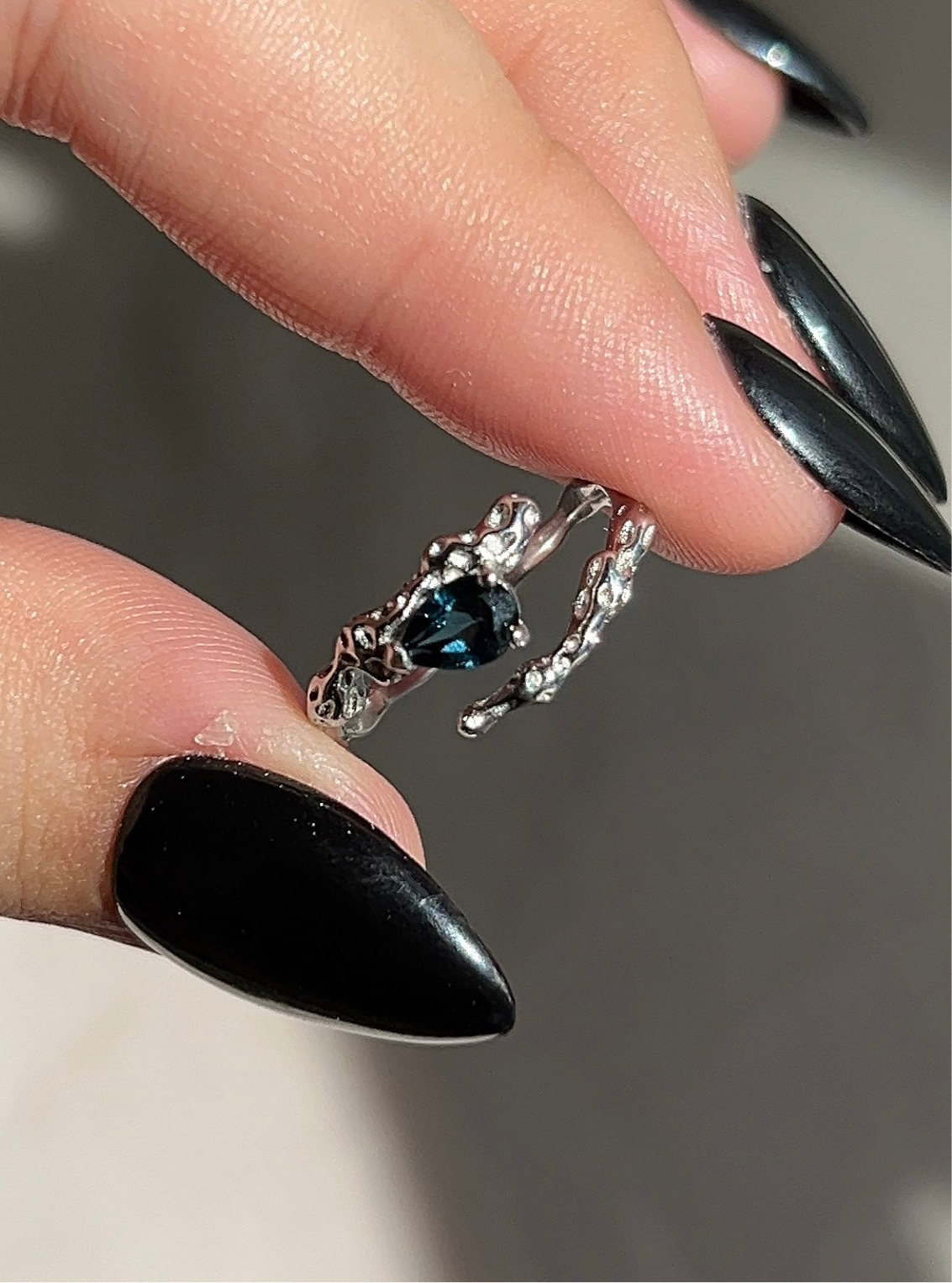 Pear Cut London Blue Topaz Ring