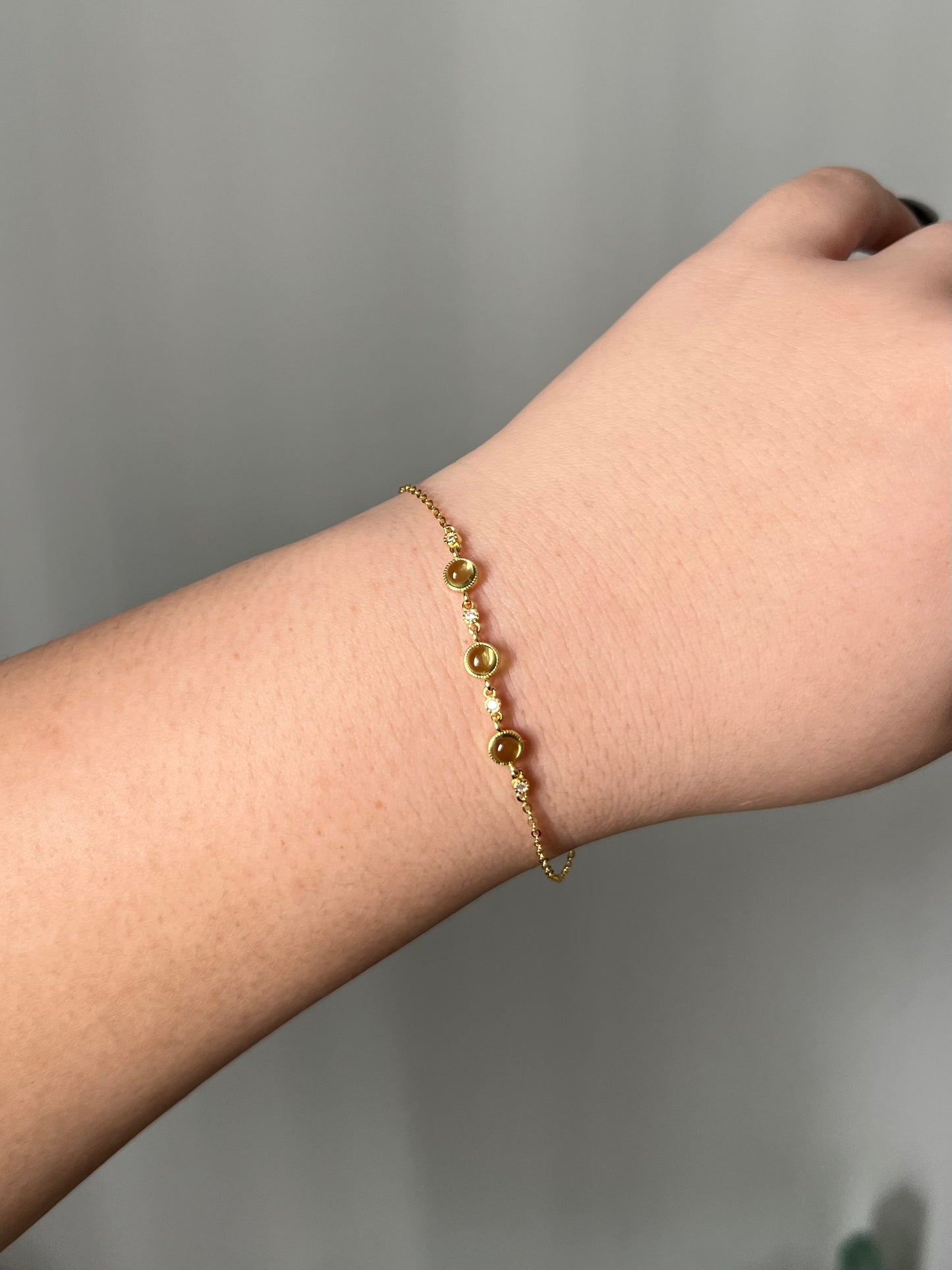 Peridot Gold Plated Bracelet