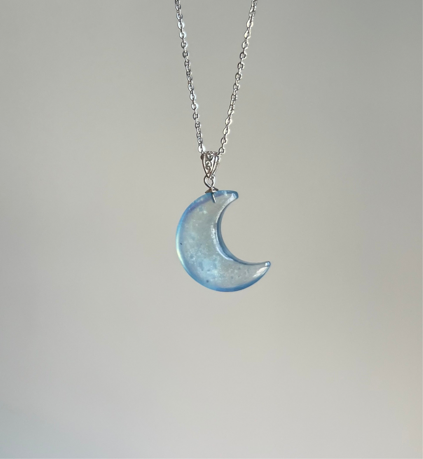 Crescent Moon Aquamarine Pendant