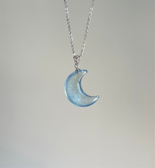 Crescent Moon Aquamarine Pendant