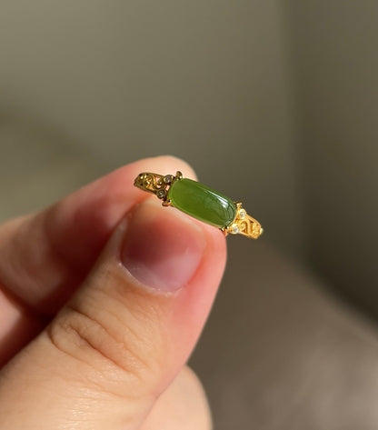 和田玉 Hetian Jade Gold Plated Ring
