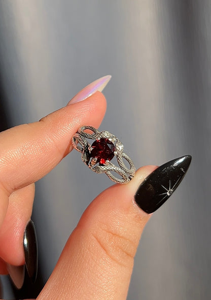 Garnet Medusa Ring