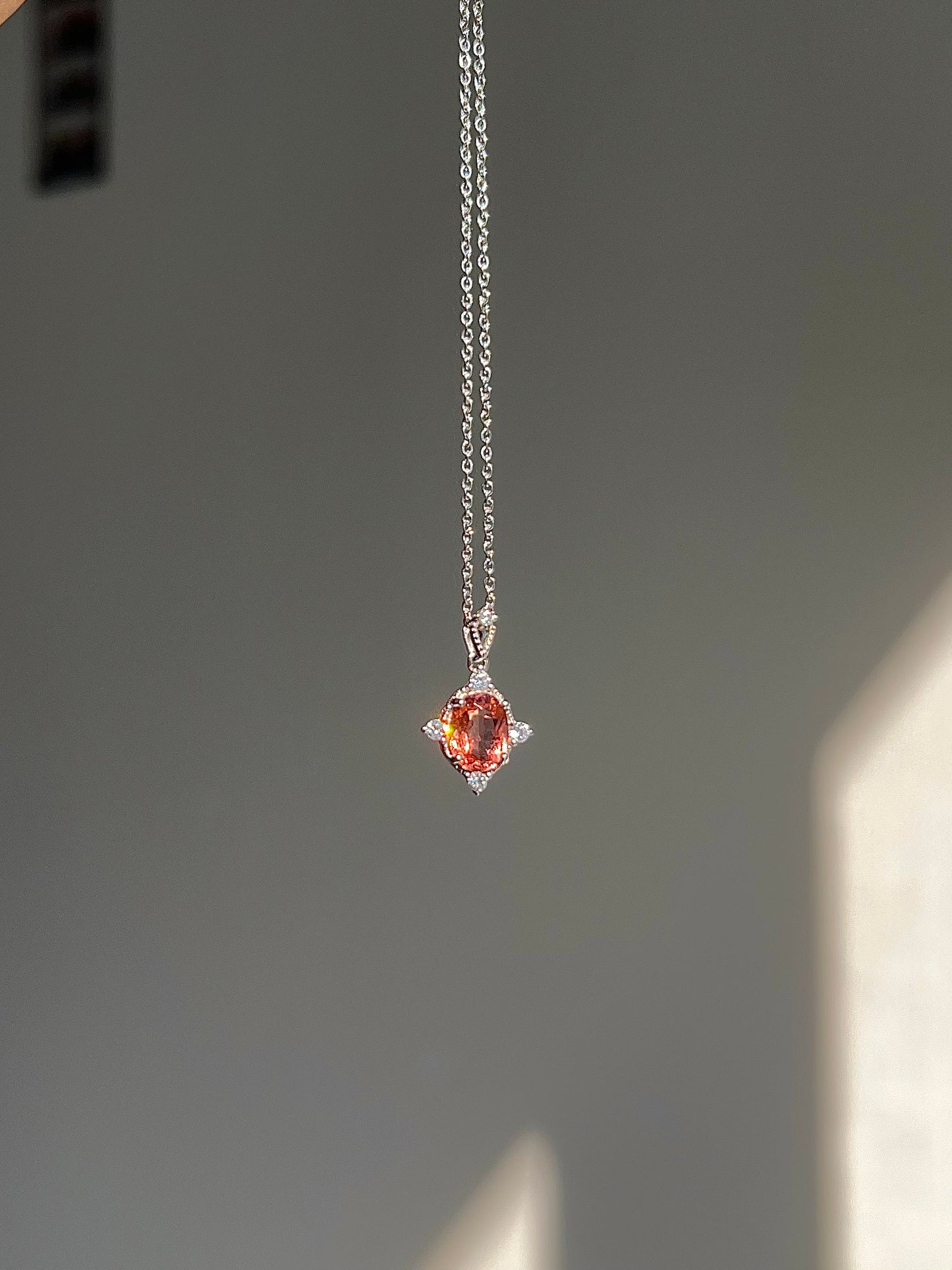 Peach Pink Tourmaline Pendant