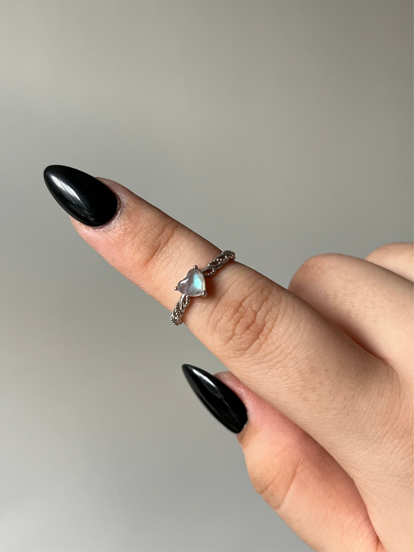 Labradorite Heart Ring