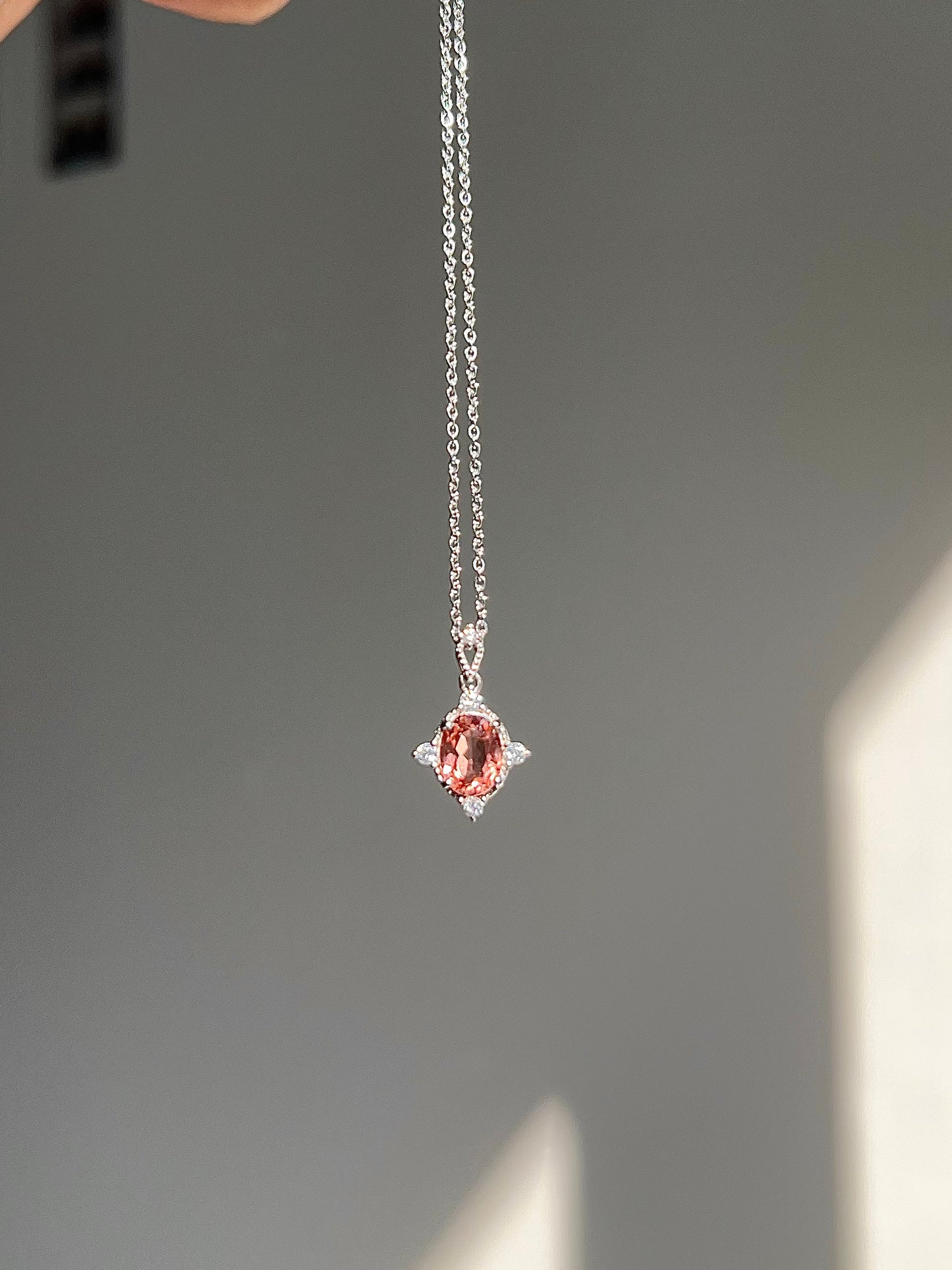 Peach Pink Tourmaline Pendant