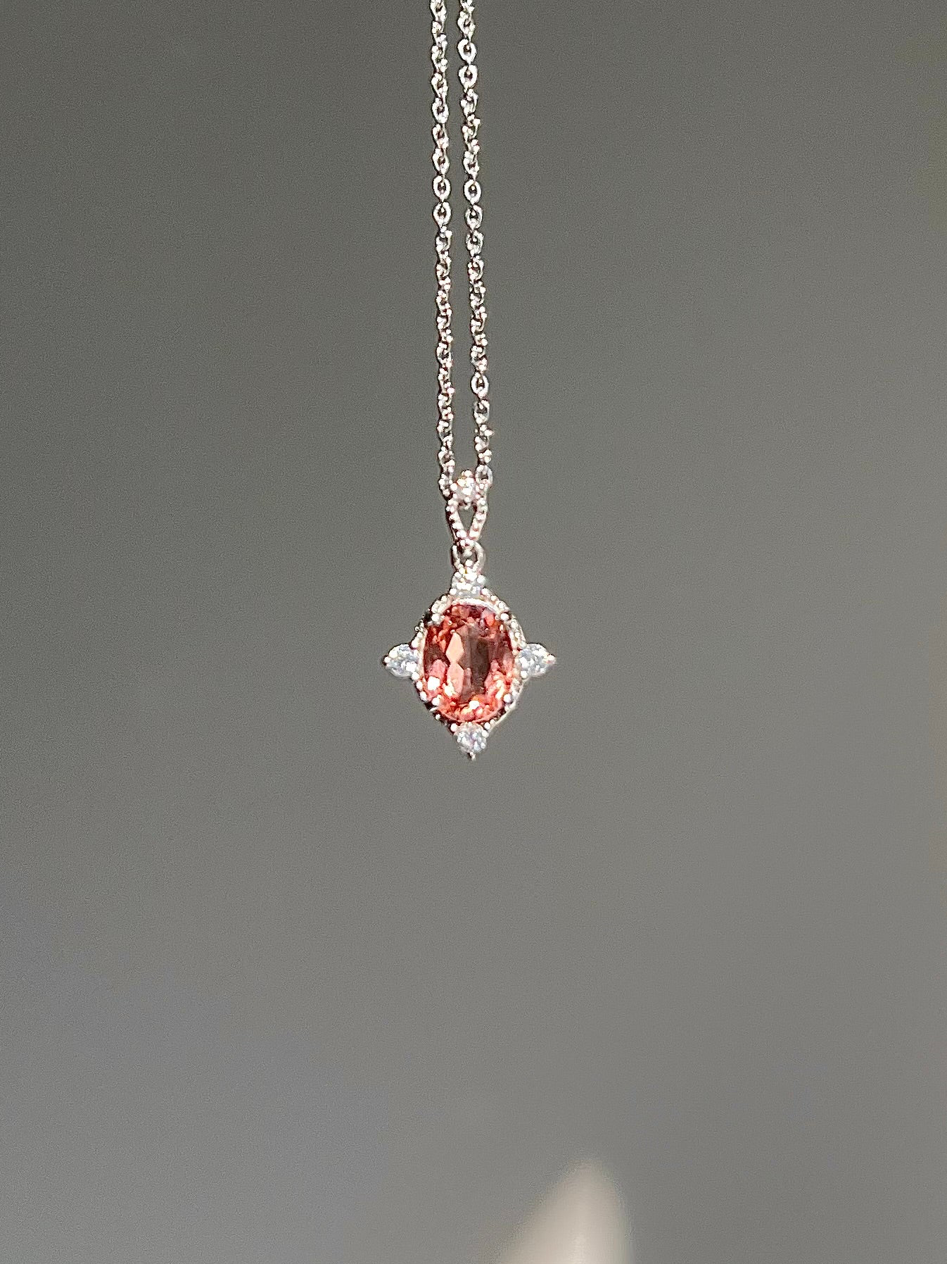 Peach Pink Tourmaline Pendant