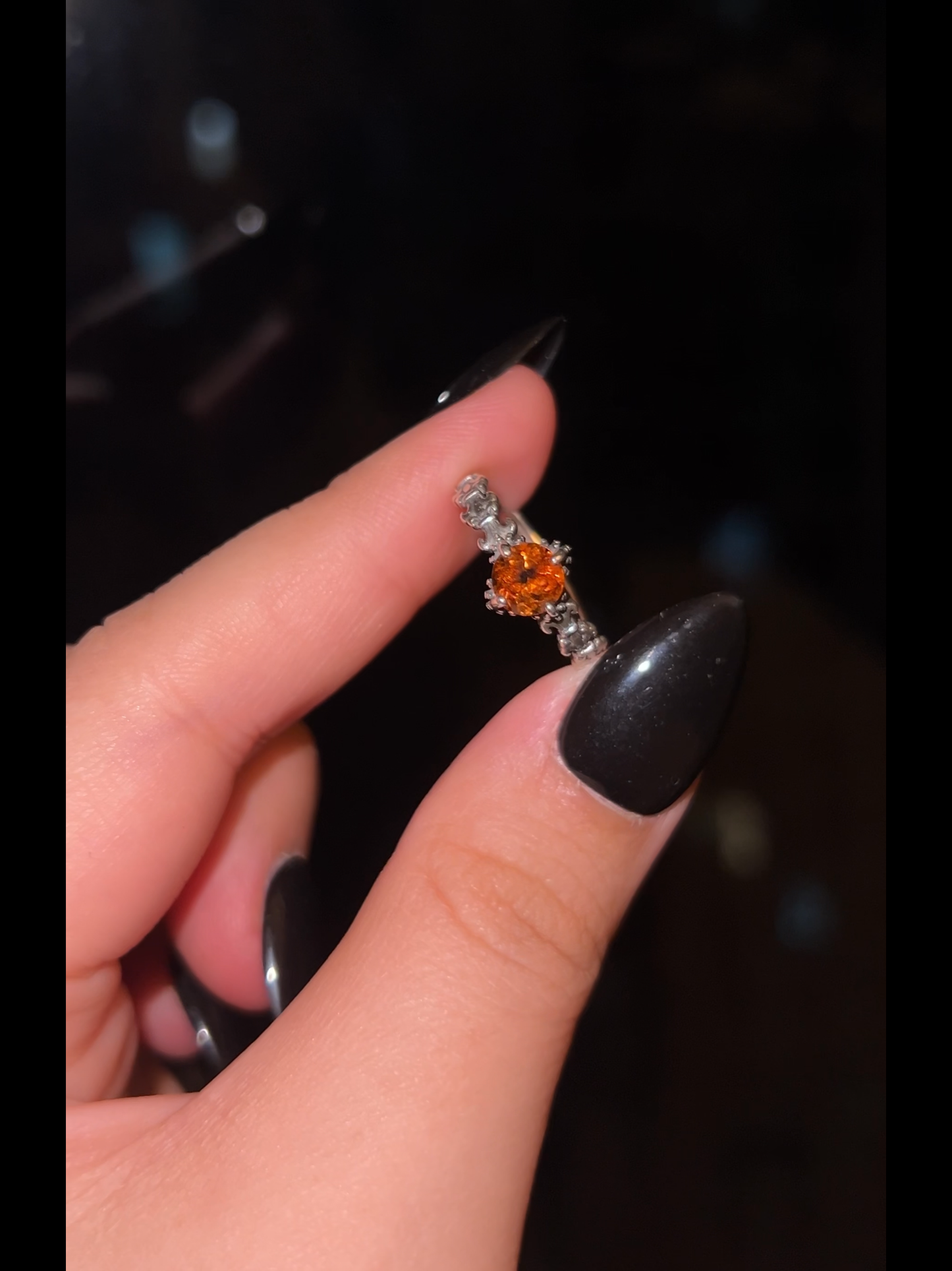 Tangerine Citrine Round Ring