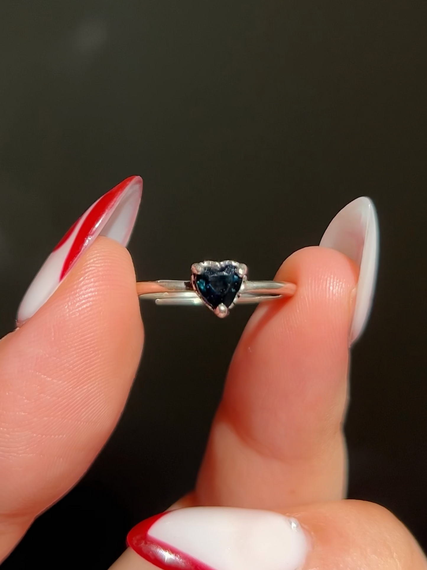 Midnight Blue Tourmaline Heart Ring