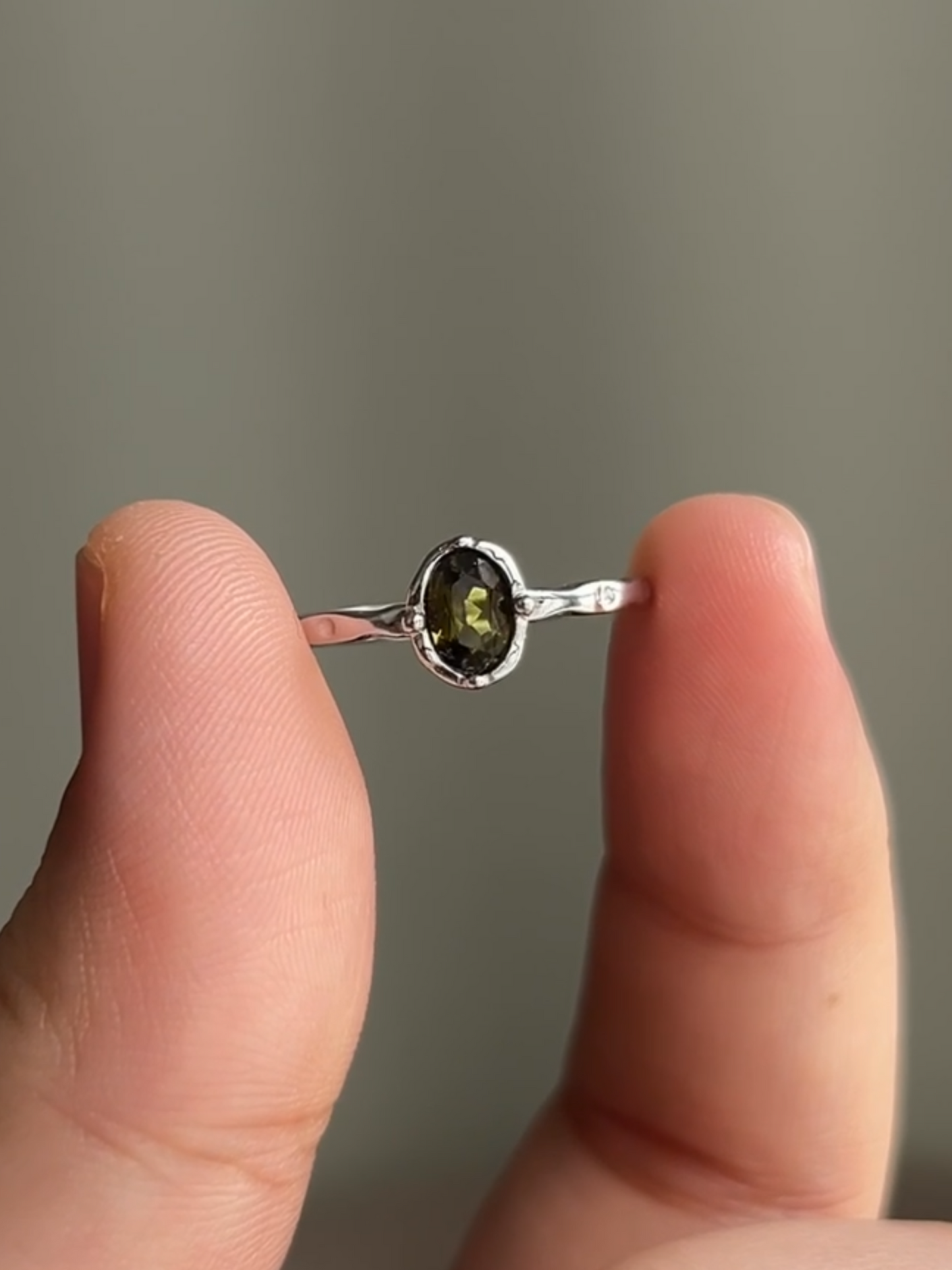 Olive Green Tourmaline Ring