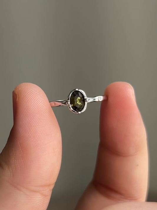 Olive Green Tourmaline Ring