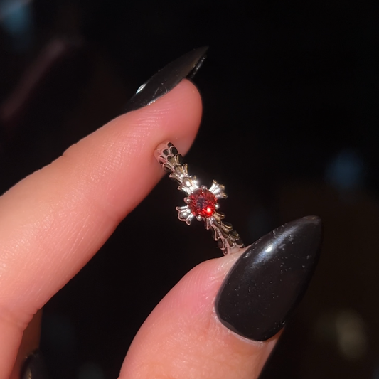 Garnet Round Ring
