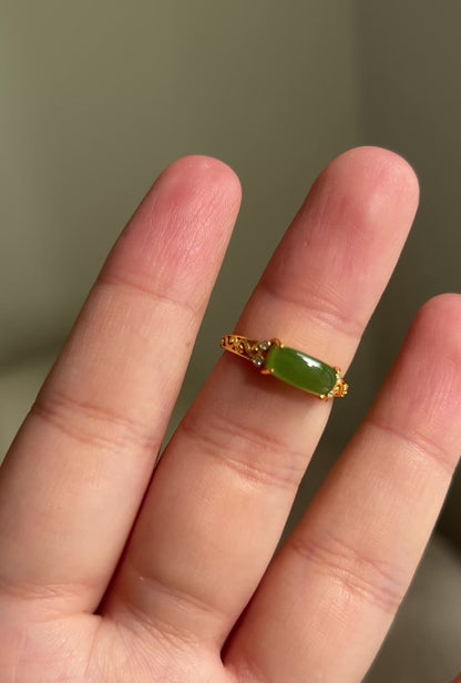 和田玉 Hetian Jade Gold Plated Ring