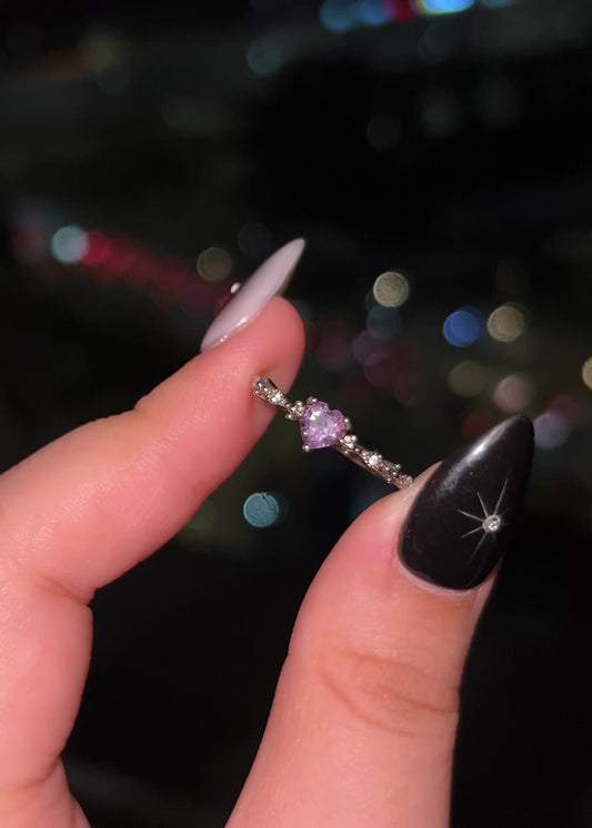 Amethyst Heart Ring
