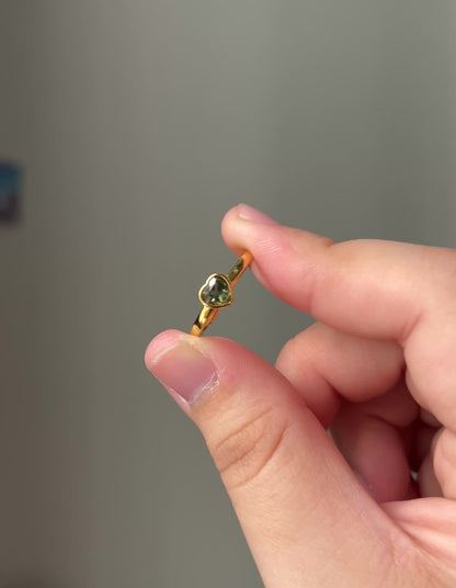 Green Tourmaline Heart Ring