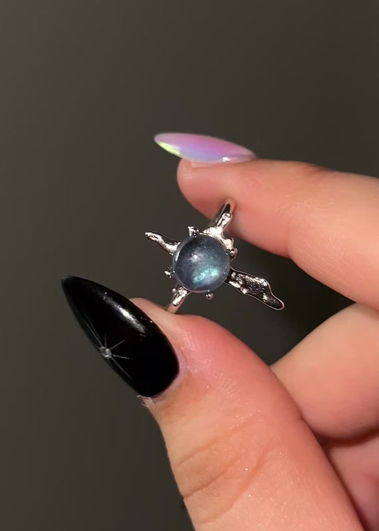 Intense Blue Round Aquamarine Ring