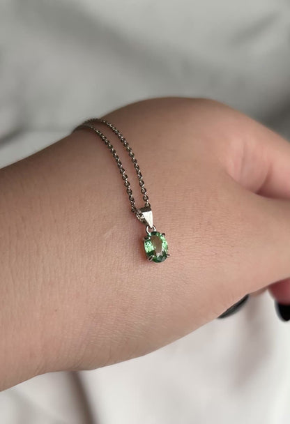 Green Tourmaline Dainty Pendant