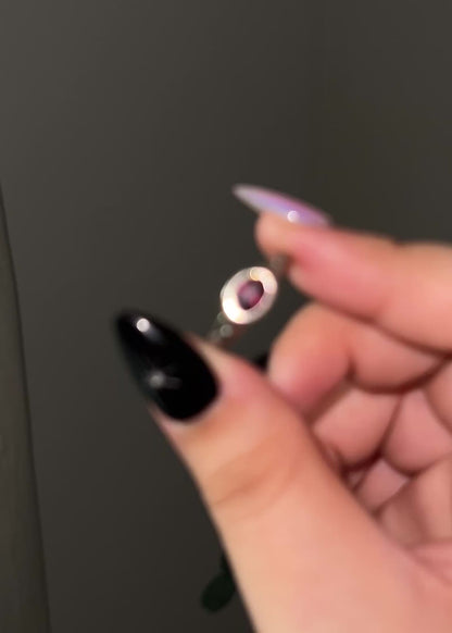 Oval Cut Rhodolite Garnet Ring