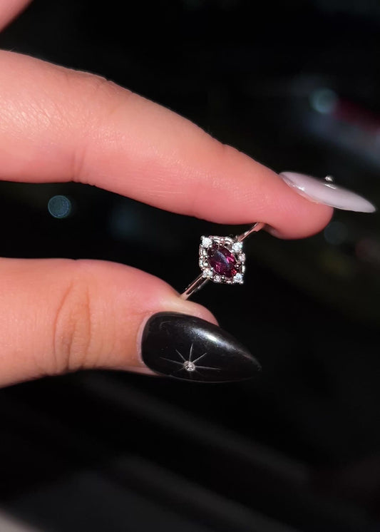 Rhodolite Garnet Oval Ring