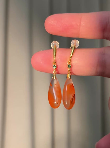 Nan Hong Agate Drop Earrings
