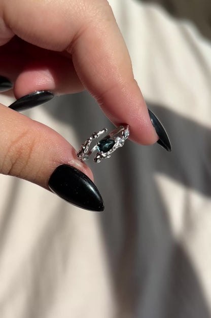 Pear Cut London Blue Topaz Ring
