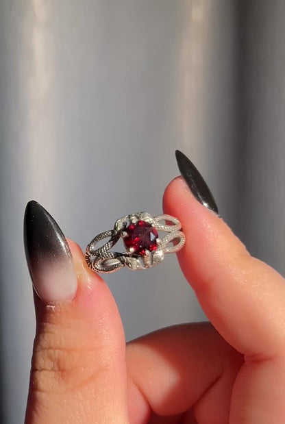 Garnet Medusa Ring