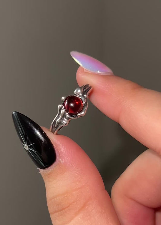 Round Garnet Ring