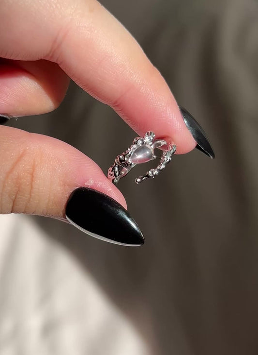 Teardrop Starlight Rose Quartz Ring