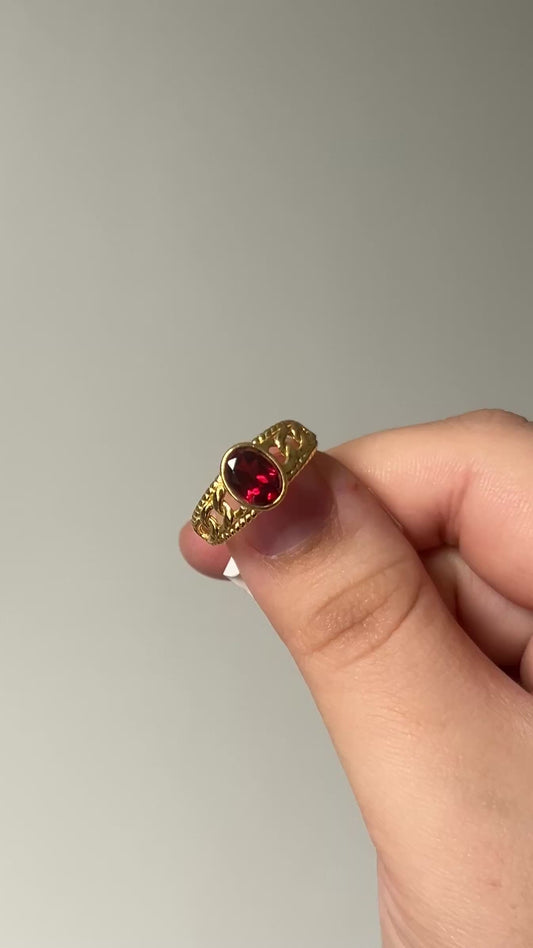 Garnet in Gold Plated Sliver