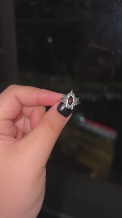 Marquise Cut Garnet Ring