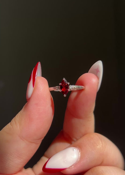 Garnet Marquise Cut Ring