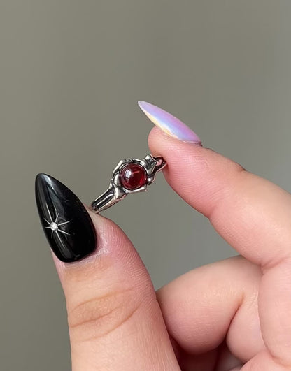 Round Garnet Ring
