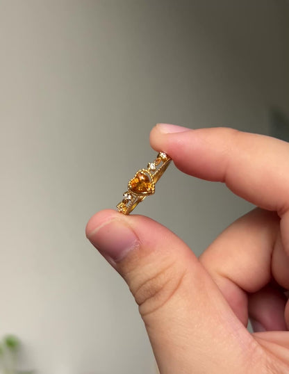 Citrine Heart Ring