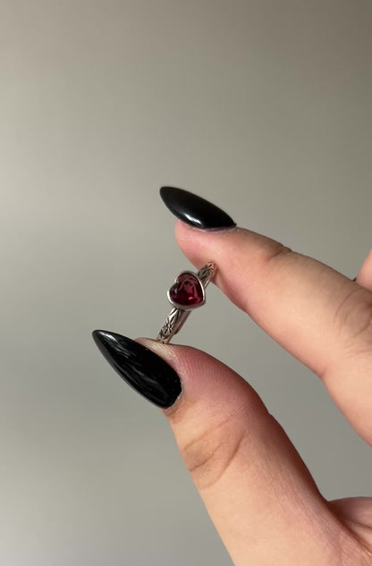 Garnet Heart Ring