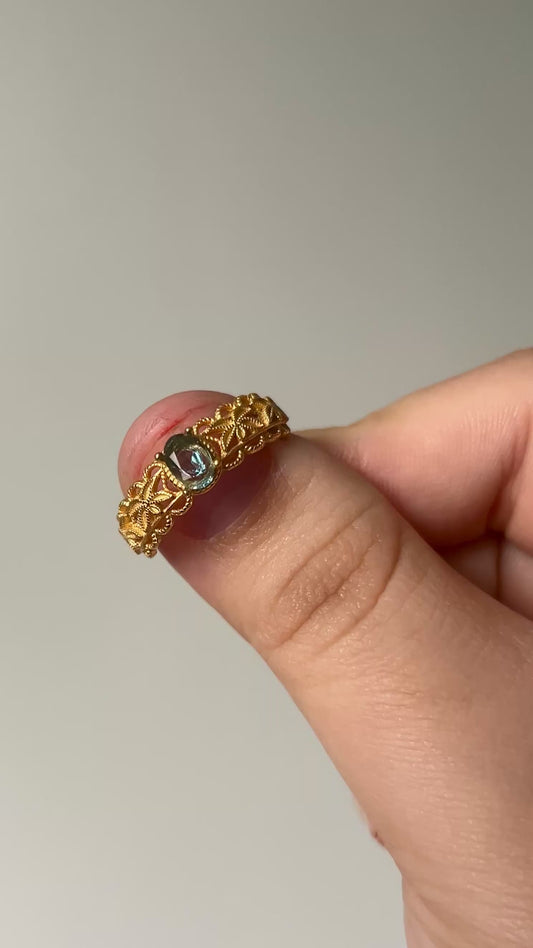 Blue Topaz in Gold Plated Sliver