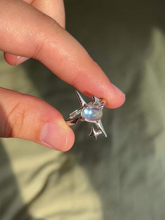 Ethereal Indian Moonstone Ring