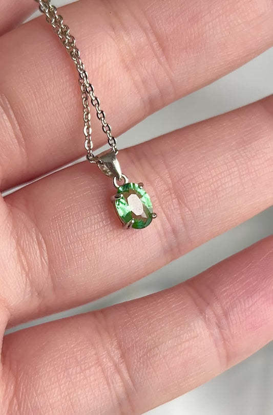 Green Tourmaline Dainty Pendant