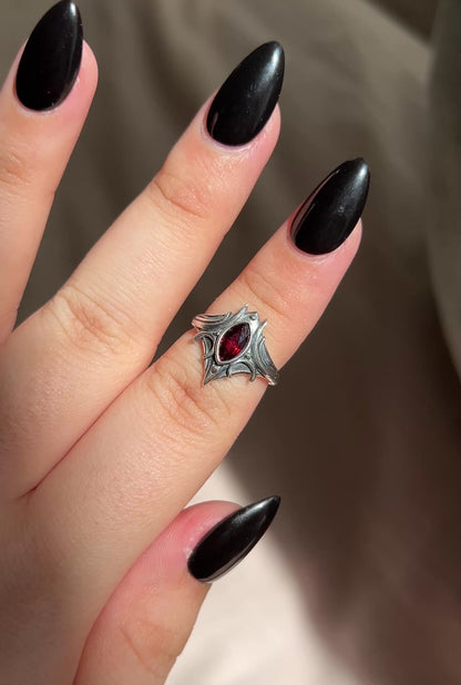 Marquise Cut Garnet Ring