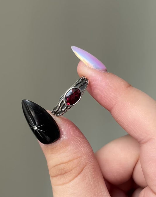 Oval Cut Garnet Ring