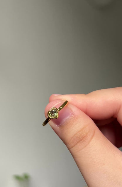 Green Tourmaline Heart Ring